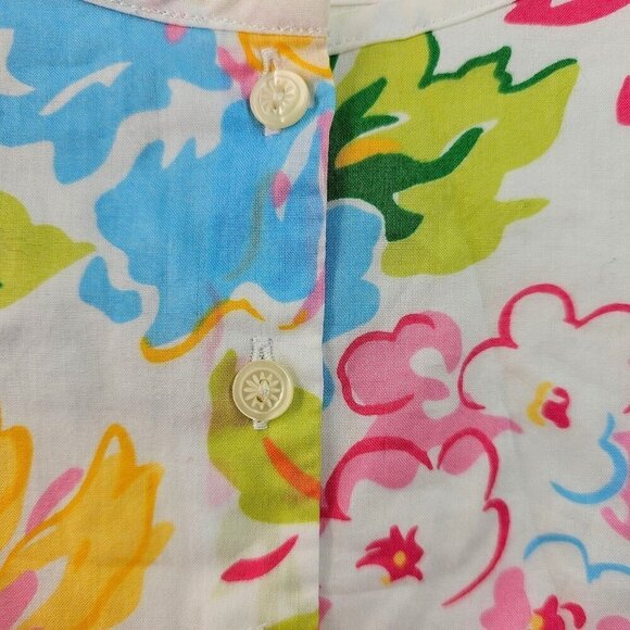 Ralph Lauren Little Girl Floral Sleeveless Cotton Top Sz 4 Pearl Btns Multi NWT - Picture 3 of 10